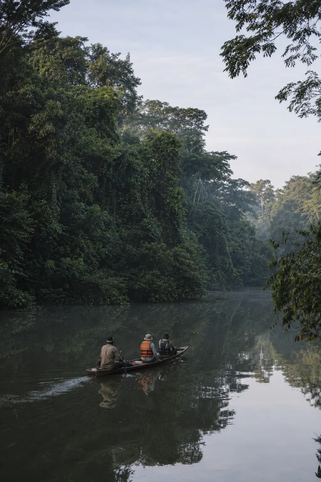 A small river expedition guided through the Manu rainforest